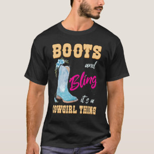 Camiseta Chicas Mujeres Boots & Bling It A Cowgirl ThKids