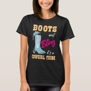 Camiseta Chicas Mujeres Boots & Bling It A Cowgirl ThKids
