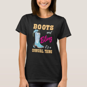Camiseta Chicas Mujeres Boots & Bling It A Cowgirl ThKids