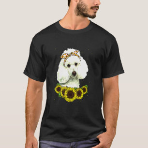 Camiseta Chicas Mujeres Mamá Poodle Perro Girasol