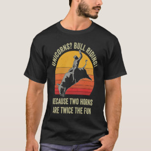 Camiseta Chicas mujeres rodeo divertido toro montando un pe