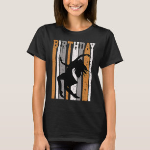Camiseta Chicas naranjas bailan Baño retro colorido cumplea
