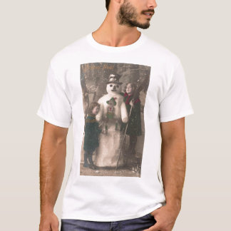 Camiseta Chicas navidades y foto de Snowman Vintage