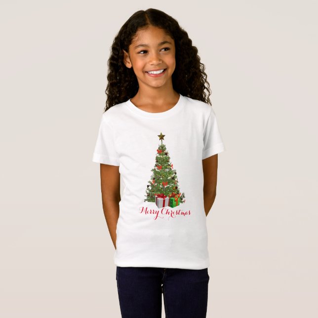 Camiseta Chicas navideños feriados en blanco (Anverso completo)