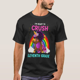 Camiseta Chicas negros Dabbing Unicorn Estoy listo para apl