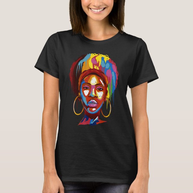 Camiseta Chicas negros Reina del pelo natural Afro Melanin  (Anverso)
