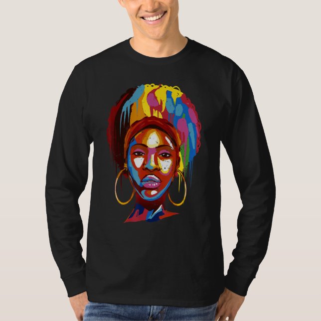 Camiseta Chicas negros Reina del pelo natural Afro Melanin  (Anverso)