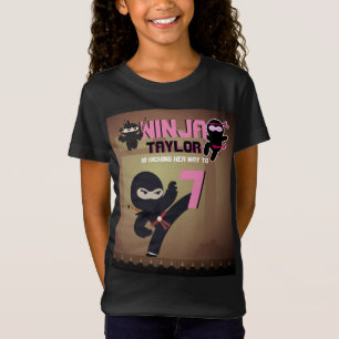 Camiseta Chicas NINJA Patear a Karate Guerrero Cumpleaños R