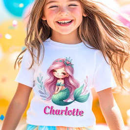 Camiseta Chicas Nombre personalizado de la Sirena