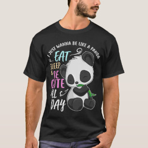 Camiseta Chicas Panda Bear Solo Quiere Ser Cuidadoso Dormir