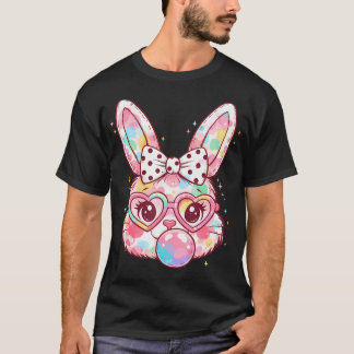 Camiseta Chicas Pascua Conejo Lindo Cara Rosa Pascua Chicas