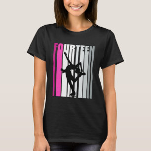 Camiseta Chicas Patinaje Hielo Cumpleaños 14 Reina de Patin
