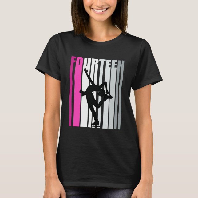 Camiseta Chicas Patinaje Hielo Cumpleaños 14 Reina de Patin (Anverso)