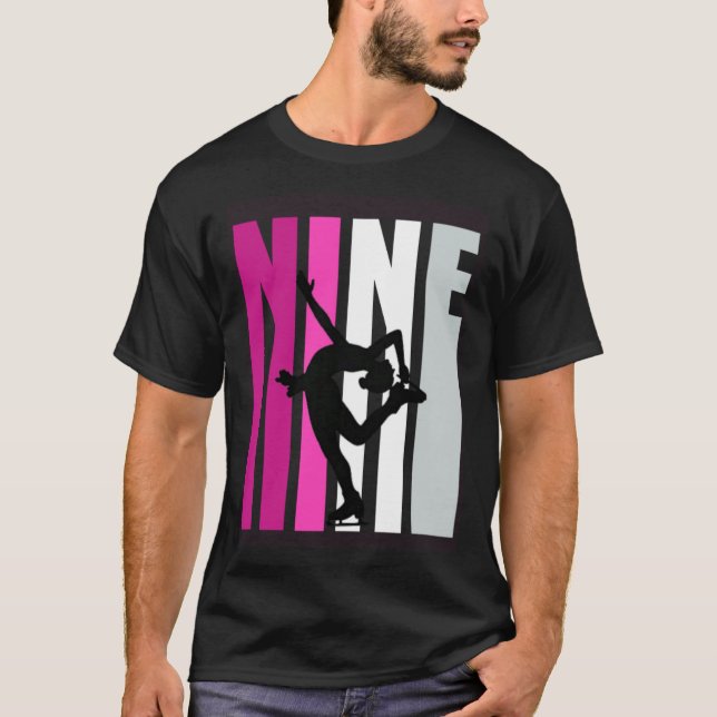 Camiseta Chicas Patinaje sobre hielo Cumpleaños 9 Hielo Ska (Anverso)