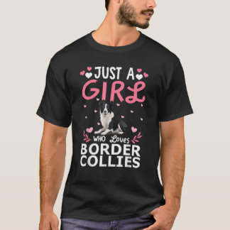 Camiseta Chicas Perros Mujeres Solo Una Chica Que Ama Borde