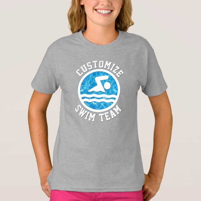 Camiseta Chicas Personalizado de natación y buceo Nombre de (Anverso)