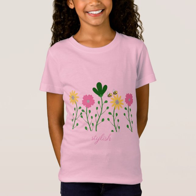 Camiseta Chicas Personalizares florales de primavera y vera (Anverso)