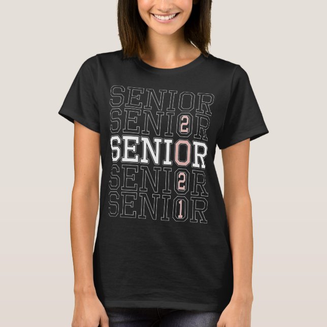 Camiseta Chicas Pink Senior 2021 Class Tee con el nombre en (Anverso)