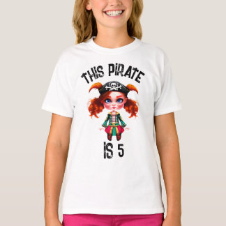 Camiseta Chicas piratas tema fiesta de cumpleaños de la eda