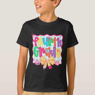 Camiseta Chicas Preppy Regreso a la Escuela 4to Grado Coque