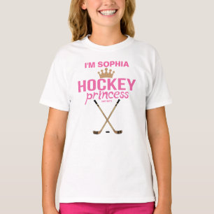Camiseta Chicas Princesa de Hockey Personalizada Nombre Ros