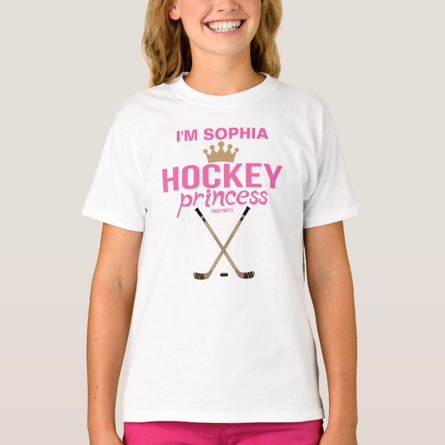 Camiseta Chicas Princesa de Hockey Personalizada Nombre Ros (Anverso)