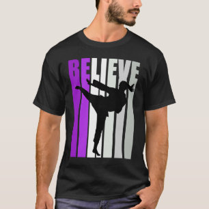 Camiseta Chicas Purple Retro Cumpleaños Karate Martial Blac