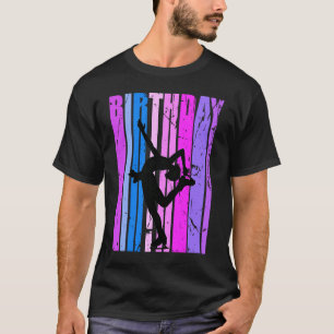 Camiseta Chicas Púrpura Rosa Patinaje Hielo Cumpleaños Escu