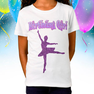 Camiseta Chicas Purpurina Ballerina Dance "Chica de cumplea