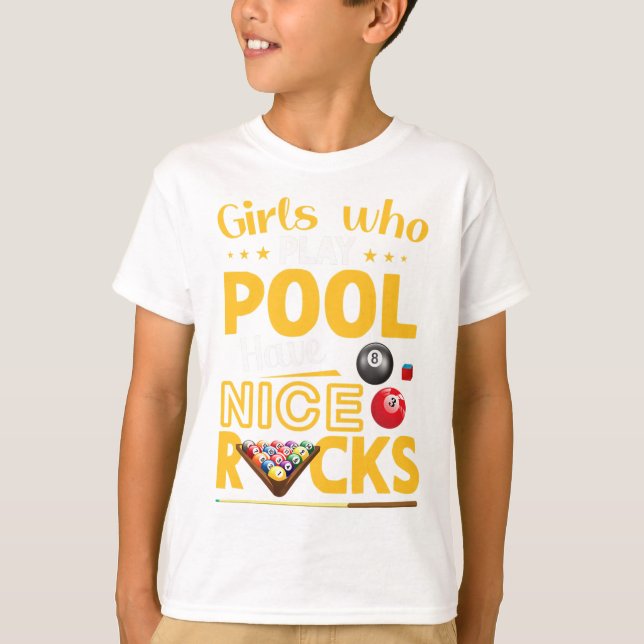 Camiseta Chicas Que Juegan Al Piscina Tienen Bonitos Racks  (Anverso)
