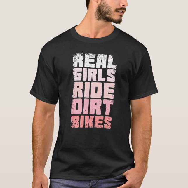 Camiseta Chicas reales en bicicleta conducen motocicletas s (Anverso)
