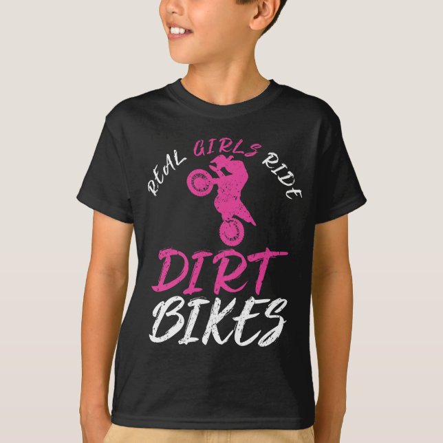 Camiseta Chicas reales viajan en bicicleta sucia moto (Anverso)