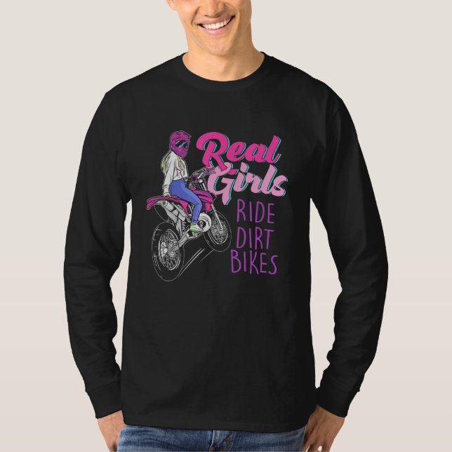 Camiseta Chicas reales viajan en motocicleta sucia en bicic (Anverso)
