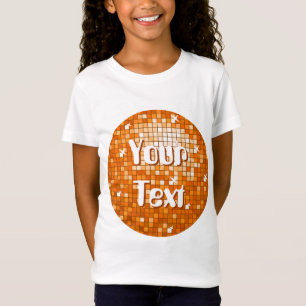 Camiseta Chicas redondos de Disco Tiles Naranja 'Your Text'