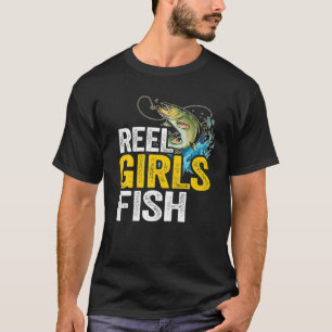 Camiseta Chicas Reel Fish Bass Pescador Graciosa Mamá