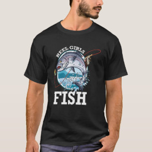 Camiseta Chicas Reel Fish Bass Pescador Graciosa Mamá