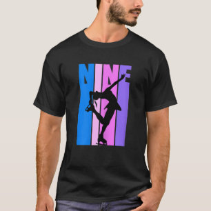 Camiseta Chicas Retro 9º Cumpleaños Patinaje sobre Hielo Cu