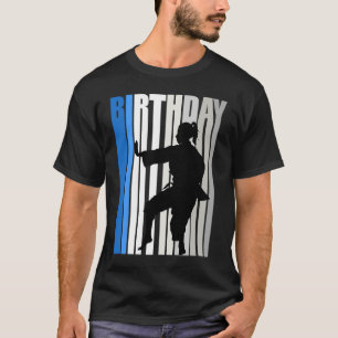 Camiseta Chicas retro azul claro vintage Karate Cumpleaños 