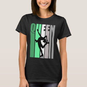 Camiseta Chicas Retro Verde Reina del patinaje sobre hielo 