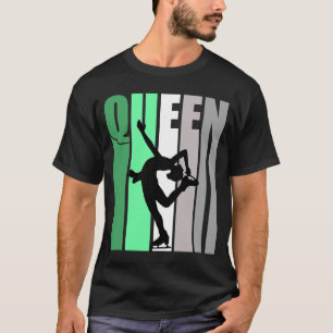 Camiseta Chicas Retro Verde Reina del patinaje sobre hielo
