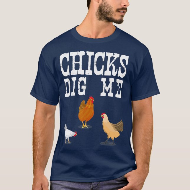 Camiseta Chicas ricas de camisas de pollo me excavan en la  (Anverso)