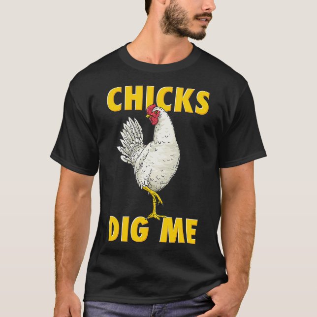 Camiseta Chicas ricas de granjeros de pollo me excavan en l (Anverso)