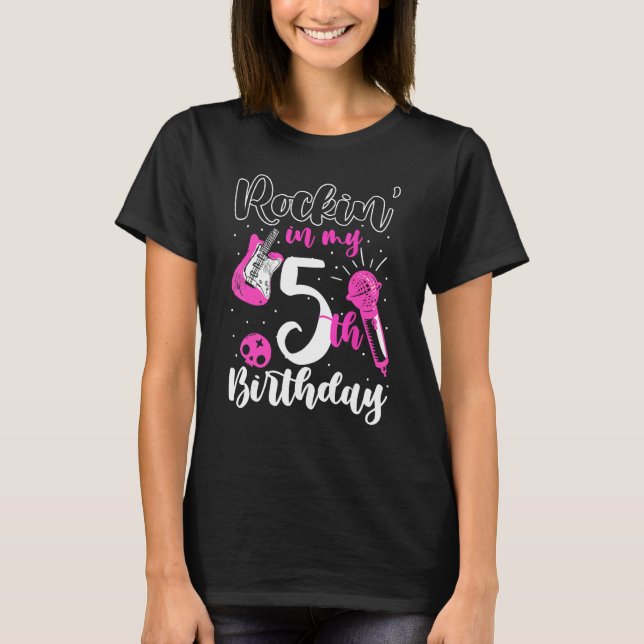 Camiseta Chicas Rockstar Estrella de rock de cumpleaños gui (Anverso)