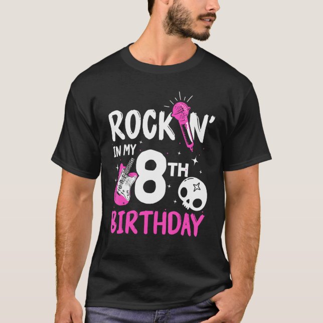 Camiseta Chicas Rockstar Estrella de rock de cumpleaños gui (Anverso)