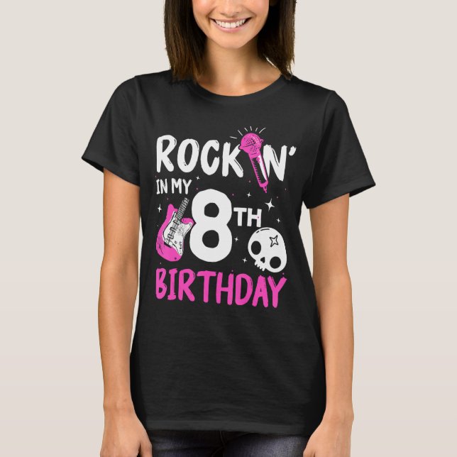 Camiseta Chicas Rockstar Estrella de rock de cumpleaños gui (Anverso)