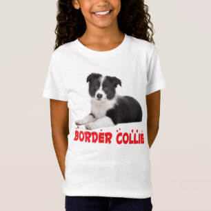 Camiseta Chicas rojos de perro cachorro de la frontera de a