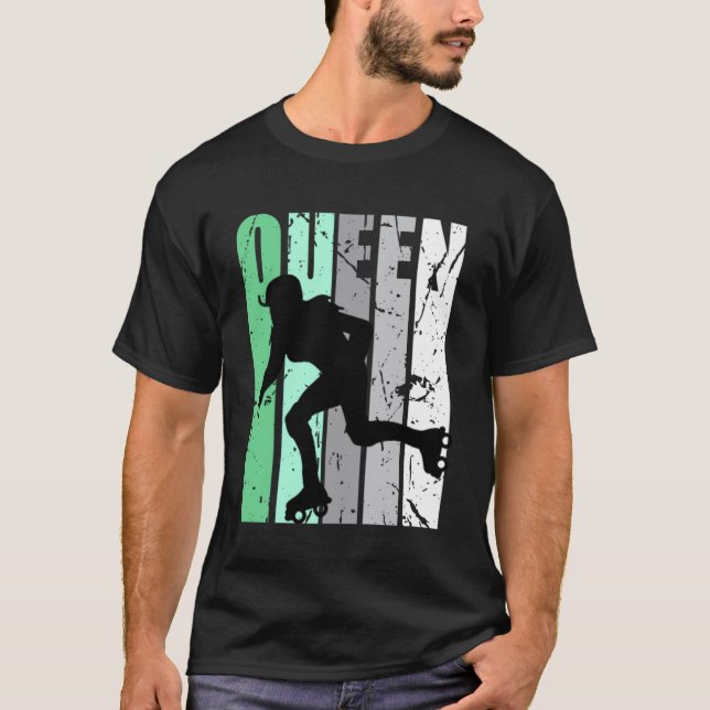 Camiseta Chicas Roller patinaje Queen Roller Retro Gr (Anverso)