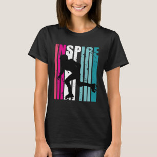 Camiseta Chicas Roller patinando Inspire Entrenador Retro C