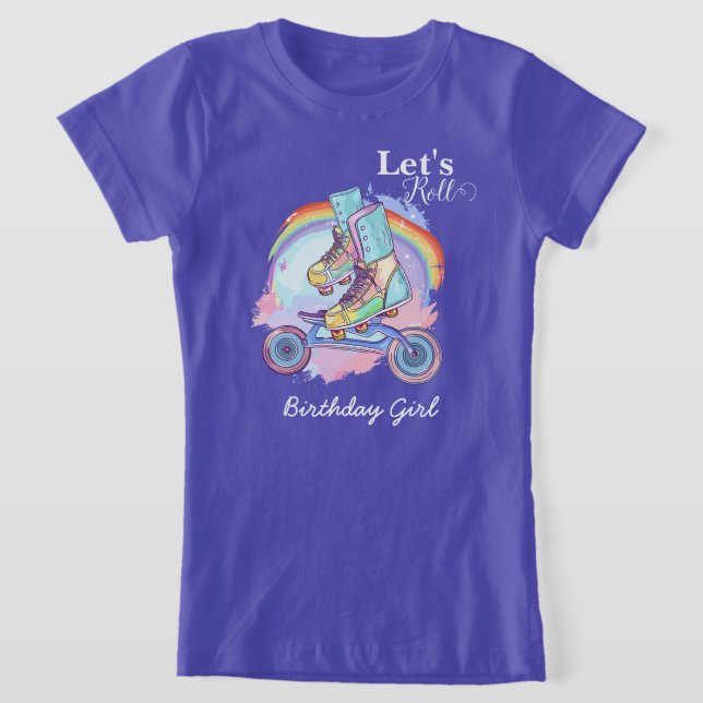 Camiseta Chicas Roller Skinche púrpura Cumpleaños (Distribución)