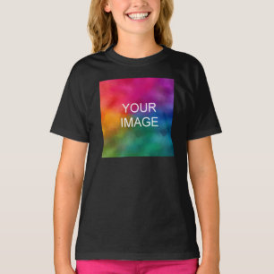 Camiseta Chicas Ropa Añadir imagen Chicas de plantilla negr